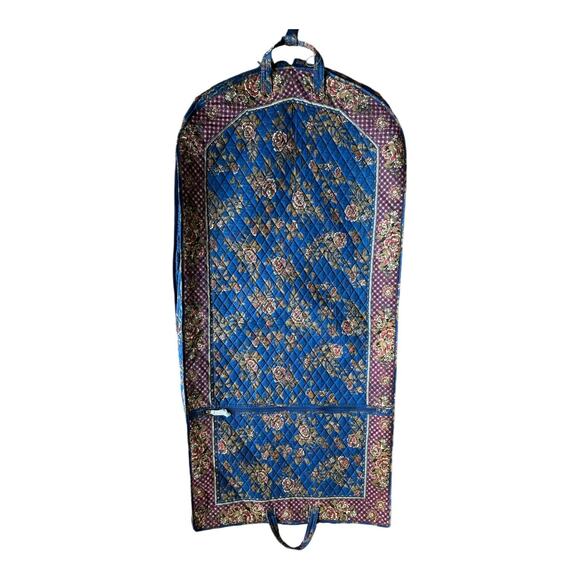 NWOT VINTAGE AMERICANA BY SHARIF Fabric Quilted floral Garment bag Navy - Picture 1 of 13